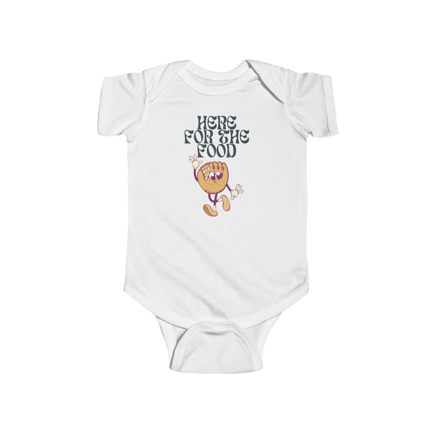 Here for the Food Infant Bodysuit White