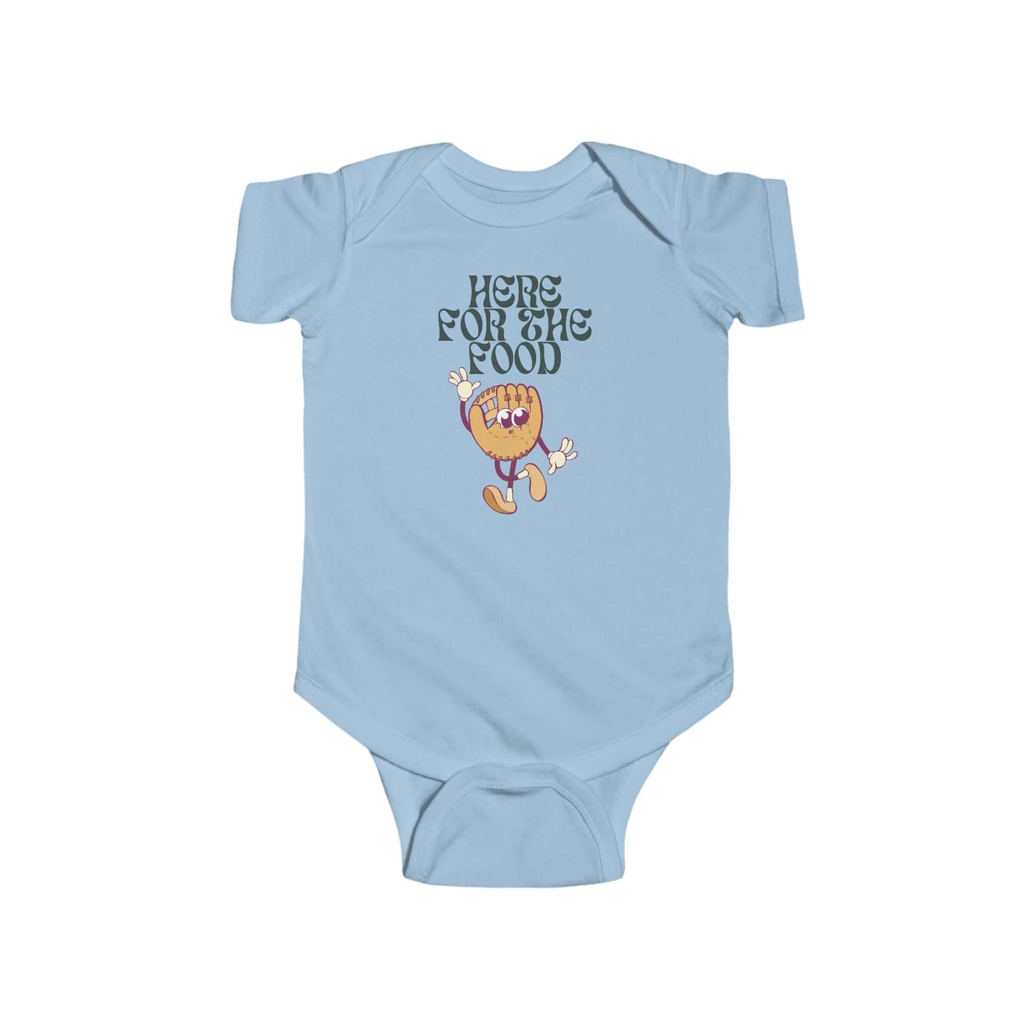 Here for the Food Infant Bodysuit Light Blue