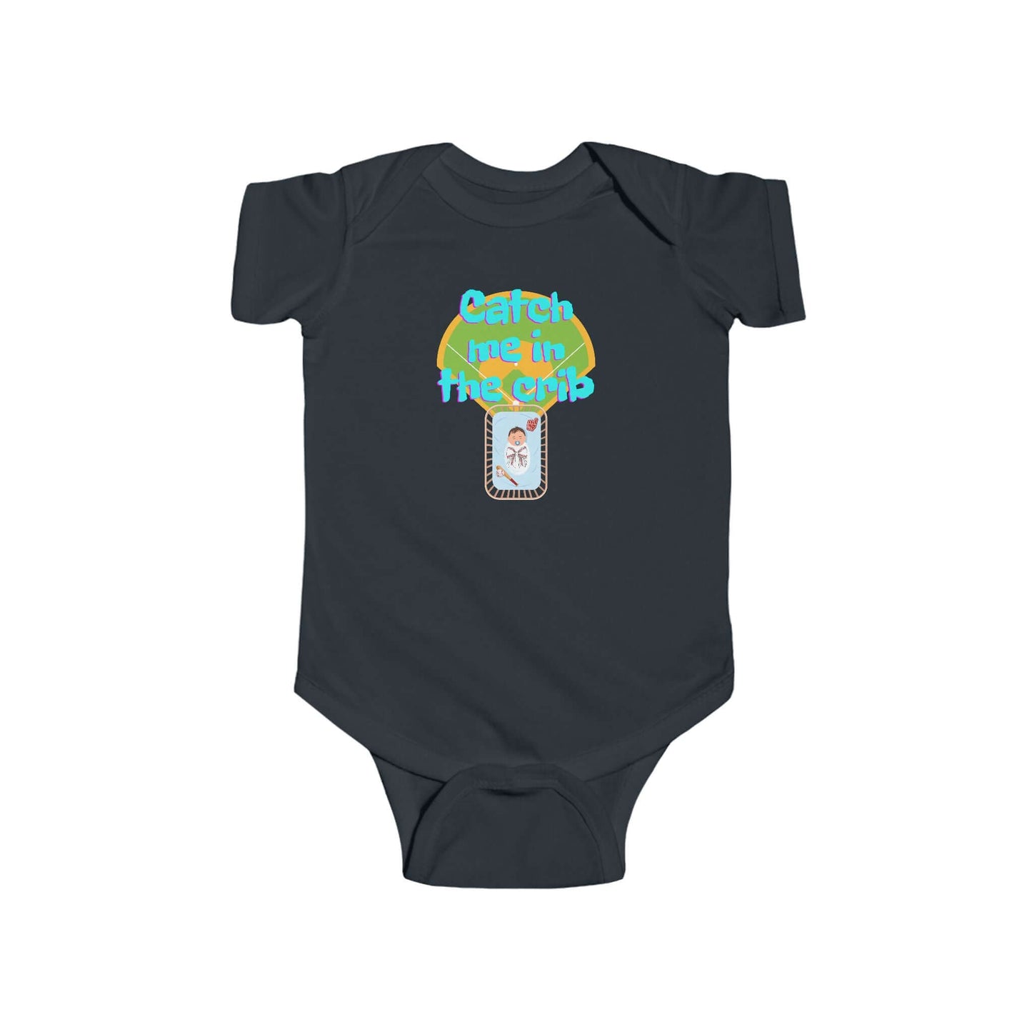 Catch me in the Crib Infant Bodysuit Black