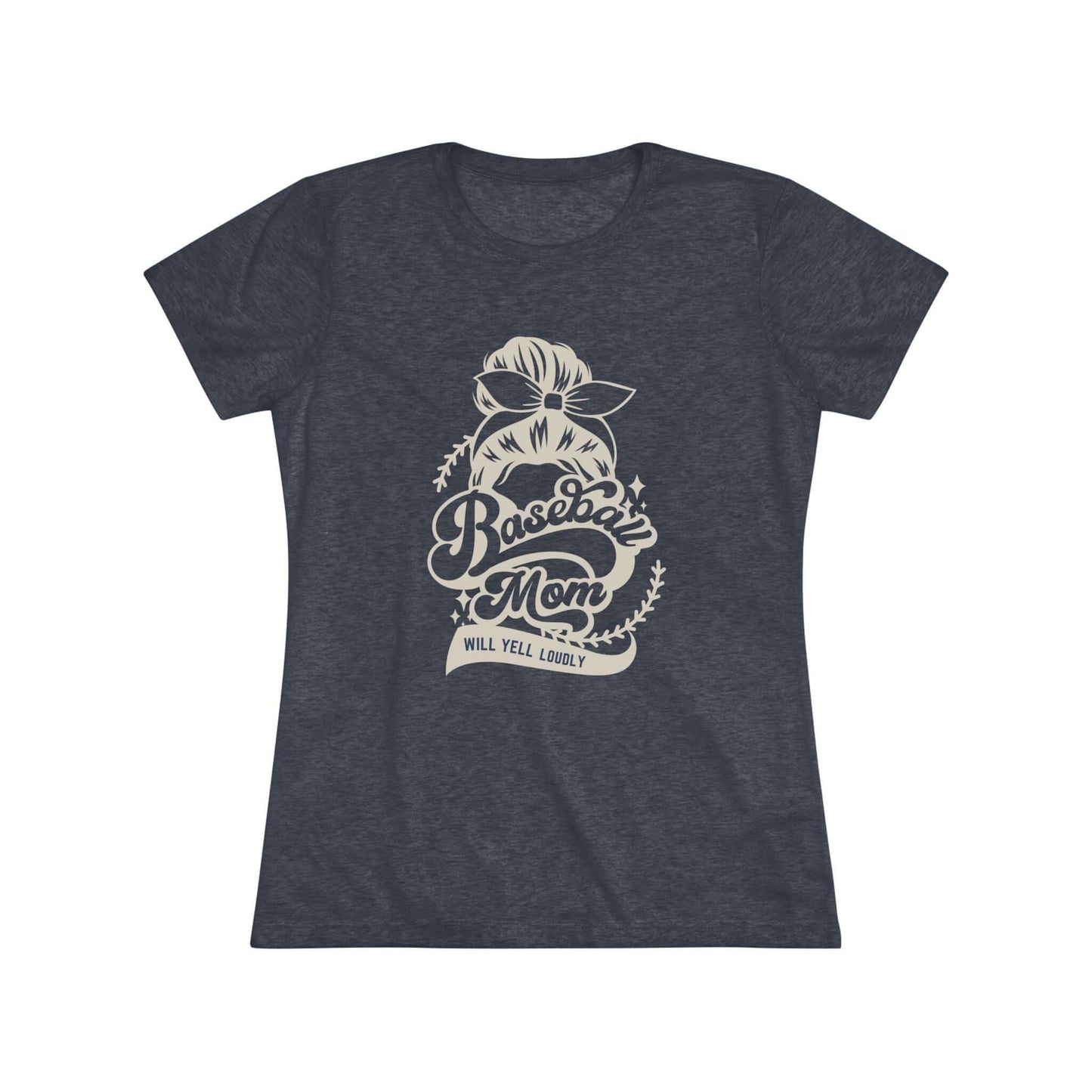 Baseball Mom Women's Triblend Tee Navy Photo 1