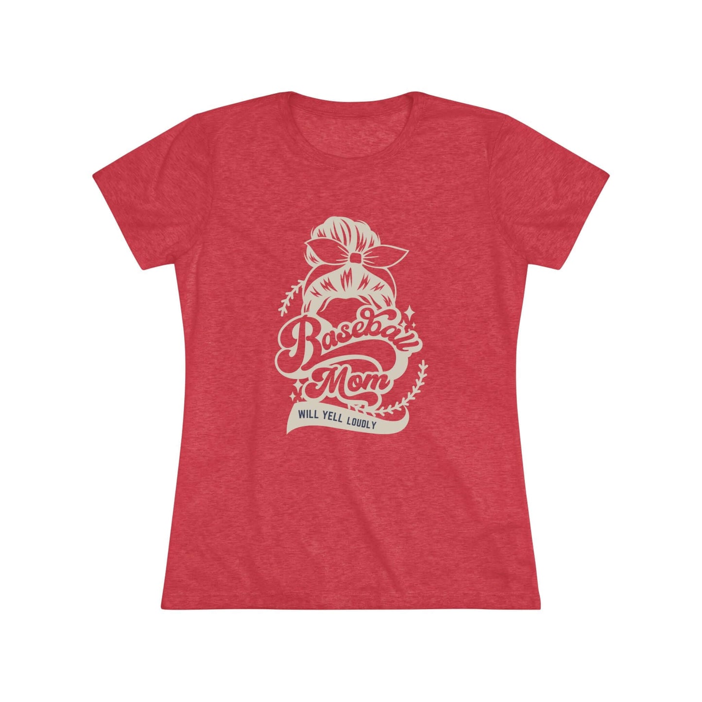 Baseball Mom Women's Triblend Tee Red
