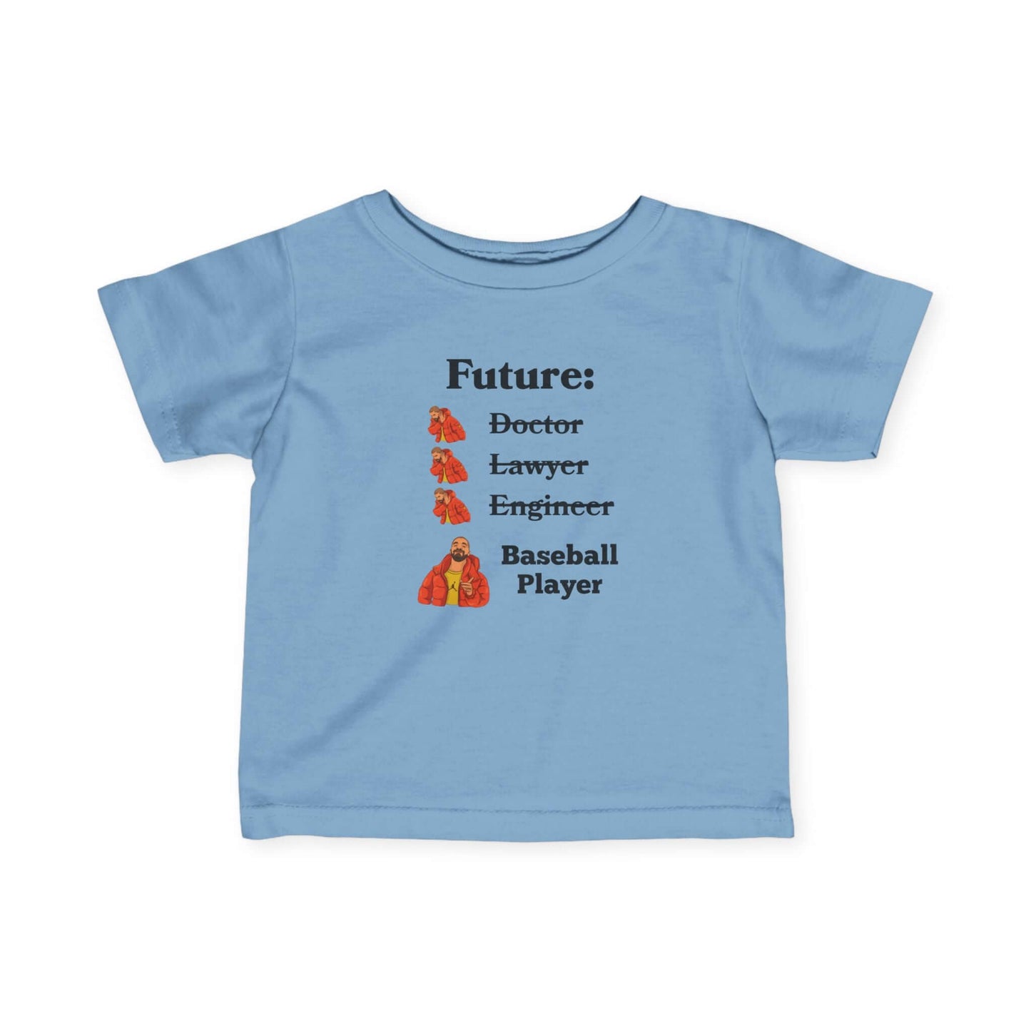 Future Baseball Player Infant Tee Light Blue