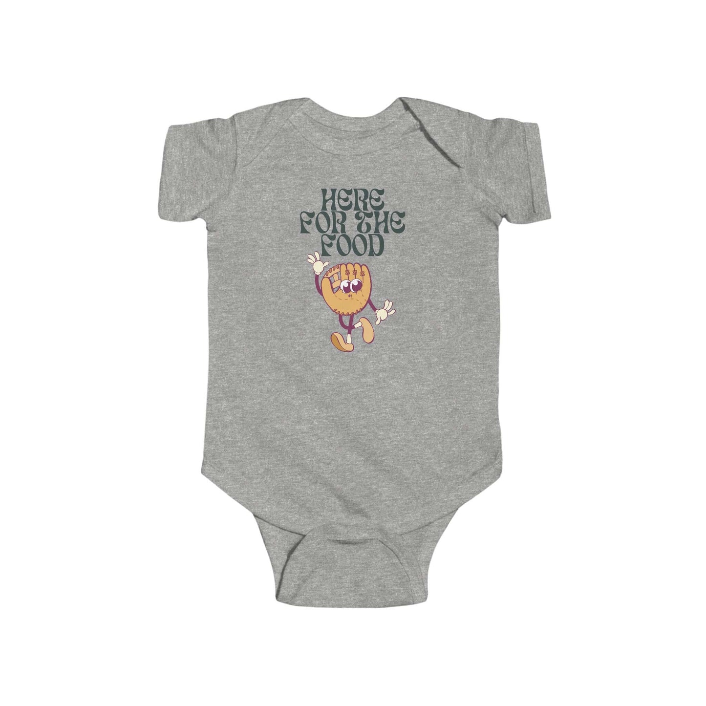 Here for the Food Infant Bodysuit Heather