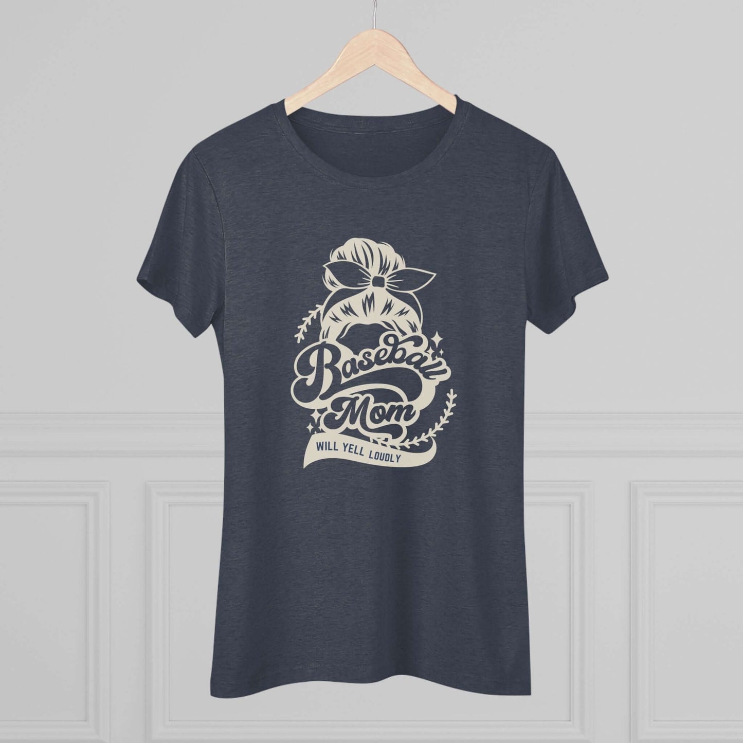 Baseball Mom Women's Triblend Tee Navy Photo 2