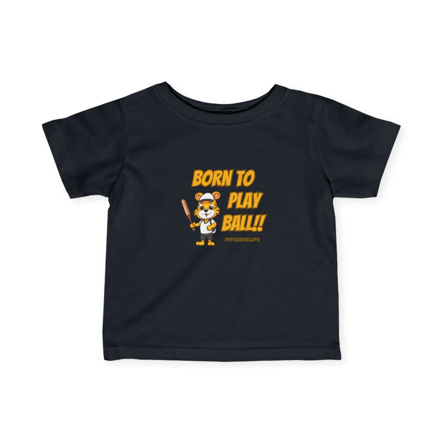 Born to Play Ball! Infant Tee Black